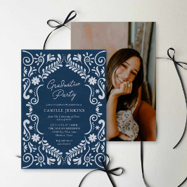 Convites Blue Mexican Fiesta Graduation Party Photo Invite