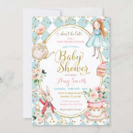 Convites Blue Mint Alice no País das Maravilhas