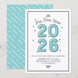 Convites Blue Modern Typografia 2022 Partido da Véspera do 