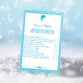 Convites Blue Narwhover sob jogo de Chá de fraldas