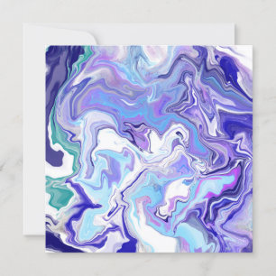 Convites Blue Periwinkle Marble Fluid Art