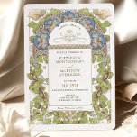Convites Blue Petunia Casamento vintage Art Nouveau Mucha<br><div class="desc">Convites de Casamento vintage Art Nouveau de Alphonse Mucha num design floral, romântico e caprichoso. Os florescimentos vitorianos complementam os tipos clássicos de arte deco fonts. Introduza as suas informações personalizadas e está concluído. Se você quiser mudar o design, simplesmente clique no botão azul "Personalizar". Muito obrigado por considerar a...</div>