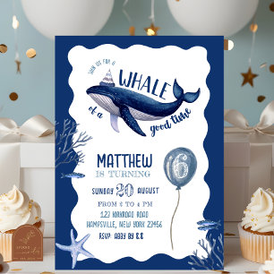 Convites Blue Quirky Whale Birthday