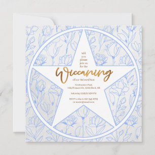 Convites Blue Rosa Baby Boy Wiccaning Cerimônia de Nomeação