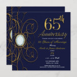 Convites Blue Sapphire e Dourado Diamond 65 65 anos<br><div class="desc">Blue Sapphire & Dourado Diamond 65 65 Aniversário Convite</div>