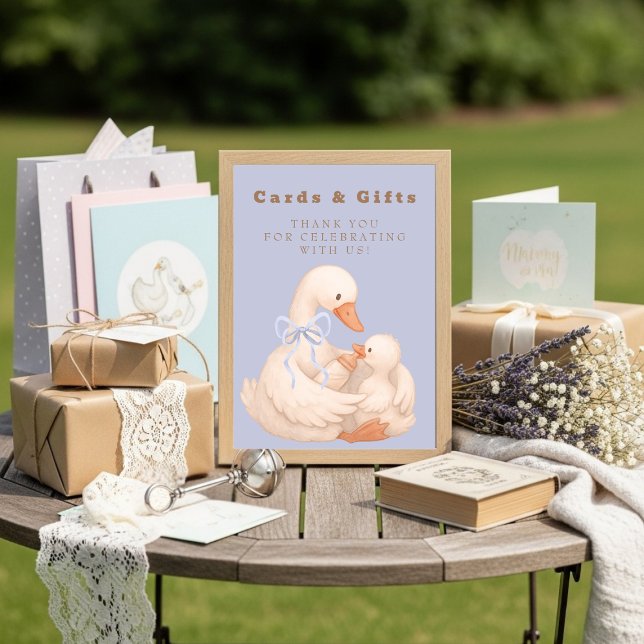 Convites Blue Silly Goose Cards and Gifts Table Sign  (Blue Silly Goose Cards and Gifts Table Sign)
