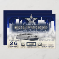 Blue Silver City Lights Limo Partido Hollywood