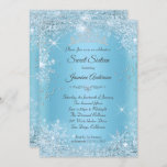 Convites Blue Silver Winter Wonderland Sweet 16 Tiara<br><div class="desc">Cinderela Blue Silver Sweet 16 Aniversário. Floco de neve bonito e design de tiara. Notem,  por favor,  que todas as imagens planas não têm joias reais!</div>