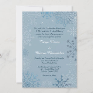 Convites Blue Snowflake Winter 5x7 Invitation