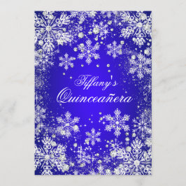 Convites Blue Snowflake Winter Wonderland Quinceanera