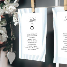 Convites Blue Striped Elegance Class Wedding Seating Charts