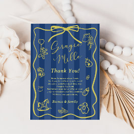 Convites Blue Stripes Italian Themed Ciao Baby Shower