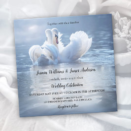 Convites Blue Swans Lake Wedding