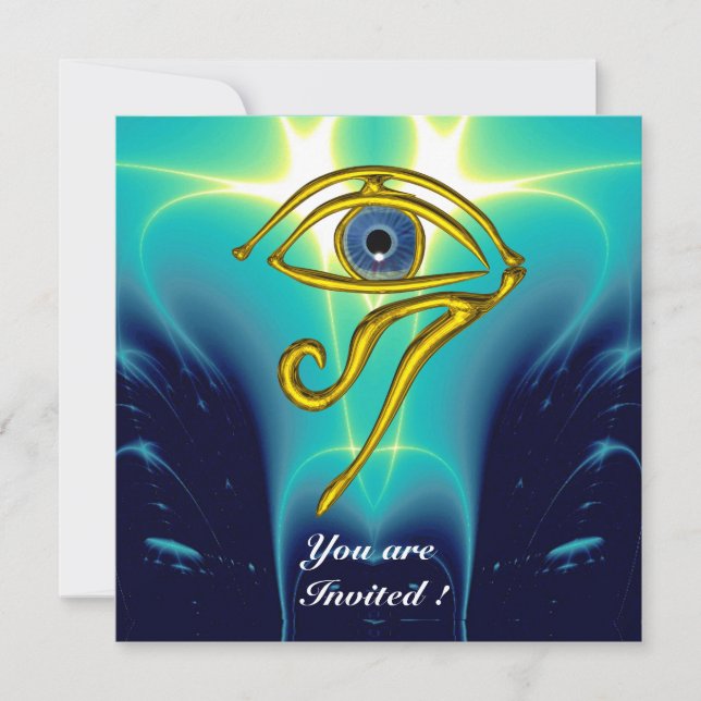 Convites BLUE TALISMAN, Azul-aqua, Teal (Frente)