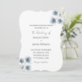 Convites Blue Thistle Scottish Scotland Simple Wedding