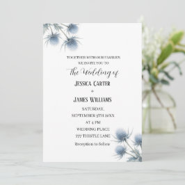 Convites Blue Thistle Scottish Scotland Simple Wedding