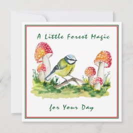 Convites Blue Tit and Fly Agaric Watercolor