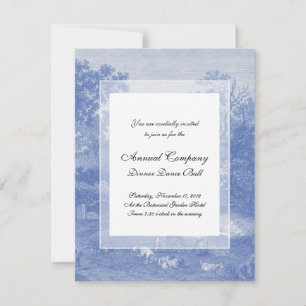 Convites Blue Toil de Jouy - País francês Shabby Elegance