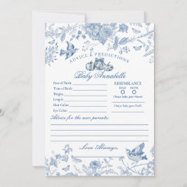 Convites Blue Toile Pumpkin French Fal Advice for Baby Card