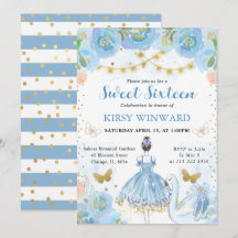 Blue Tutu Brunette Hair Ballerina Sweet 16