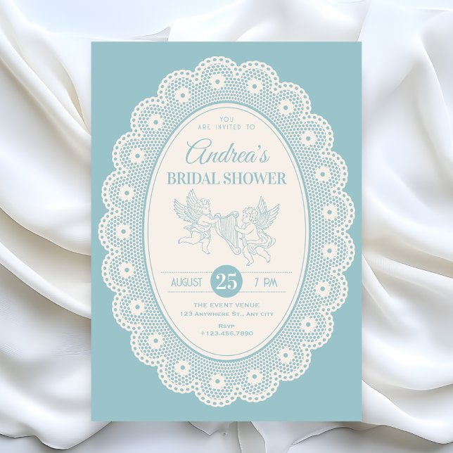 Convites Blue vintage  bridal shower (Criador carregado)