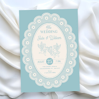 Convites Blue vintage wedding