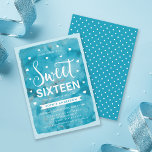 Convites Blue Watercolor Hearts Sweet 16 Festa de aniversár<br><div class="desc">Este Convite de aniversário da Tendy Blue Watercolor Sweet Sessenta apresenta corações contra um fundo azul de aquarela na frente. A placa tem um padrão de bolinhas azul na parte traseira. Veja outros 16 itens do Sweet aqui https://www.zazzle.com/rosewoodandcitrus/sweet 16?rf=238364477188679314 Personalize este convite substituindo o texto do marcador de posição no...</div>