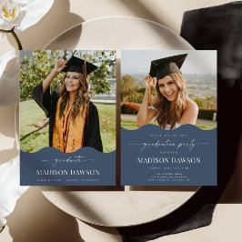 Convites Blue Wave Graduation Party Invite Announcement