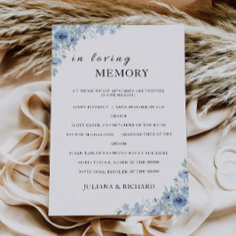 Convites Blue Wedding In Loving Memory Sinal,