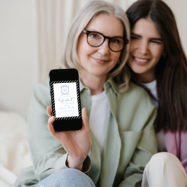 Convites Blue Wedgwood Monograma Crista Grandmillenial