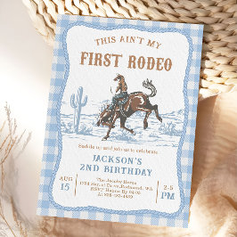 Convites Blue Western Cowboy Birthday Invitation 