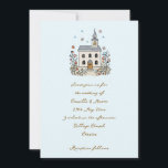 Convites Blue Whimsical Chapel Doodle Wedding<br><div class="desc">A delightful wedding invitation with a whimsical doodle of a quaint chapel surrounded by wildflowers,  set against a baby blue background. 

All wording is set in handwritten style font. Perfect for a church or chapel ceremony,  our a countryside wedding.</div>