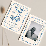 Convites Blue Whimsical Funky Cheers 30. º Aniversário<br><div class="desc">Quirky Hand Drawn Funky Cheers 30º Aniversário</div>