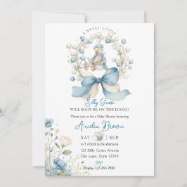 Convites Blue Whimsical Silly Goose Baby Shower Invitation