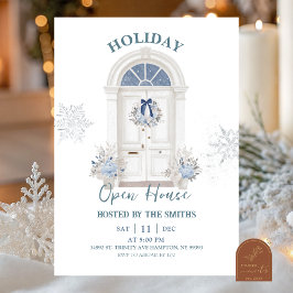 Convites Blue Winter Christmas Holiday Open House