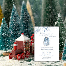 Blue Winter Little Snowflake Ornament Baby Shower