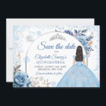 Convites Blue Winter Snowflake Mis Quince Salvar Data<br><div class="desc">Blue Winter Snowflake Mis Quince Salvar Data</div>