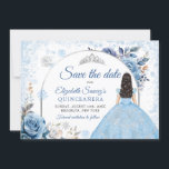 Convites Blue Winter Snowflake Mis Quince Salvar Data<br><div class="desc">Blue Winter Snowflake Mis Quince Salvar Data</div>