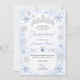 Convites Blue Winter Wonderland Snowflake Quinceanera
