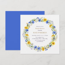 Blue Yellow Lavender Wildflower Wreath