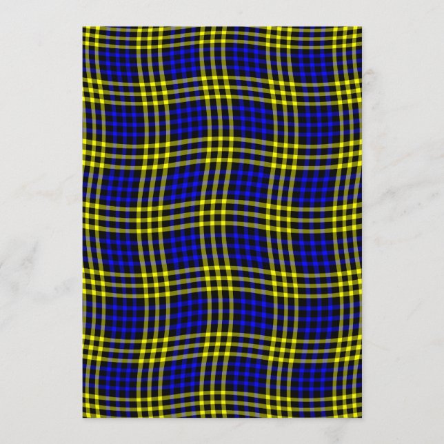 Convites Blue Yellow Plaid Checker Seamless Pattern (Frente)