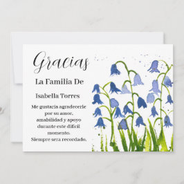 Convites Bluebeldes Espanhol Morte Floral Funeral Obrigado