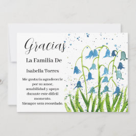 Convites Bluebeldes Espanhol Morte Floral Funeral Obrigado