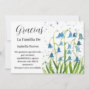 Convites Bluebeldes Espanhol Morte Floral Funeral Obrigado