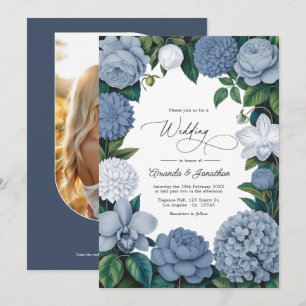 Convites Bluebell Haze, Pale Delft & Cloud White Wedding