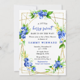 Convites Blueberries and Foliage Baby Shower