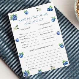 Convites Blueberry Baby Shower Baby Prediction Game Card