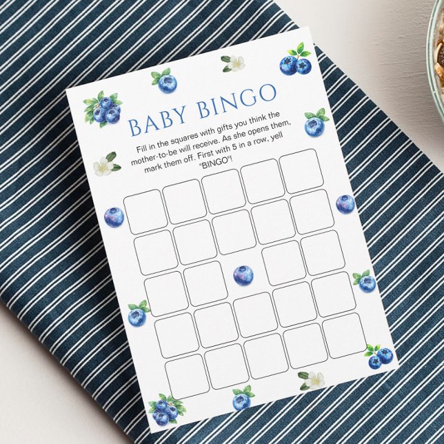 Convites Blueberry Baby Shower Bingo Game Card (Criador carregado)