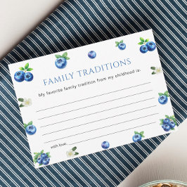 Convites Blueberry Baby Shower Family Traditions Game Card