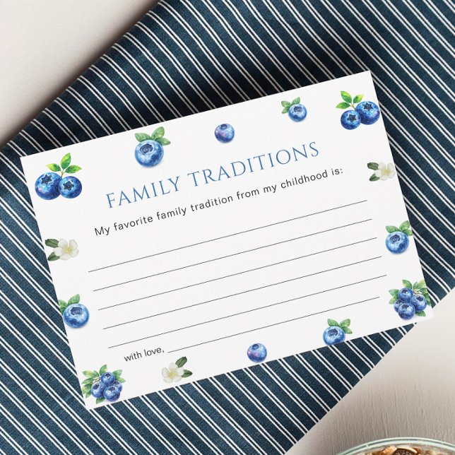 Convites Blueberry Baby Shower Family Traditions Game Card (Criador carregado)